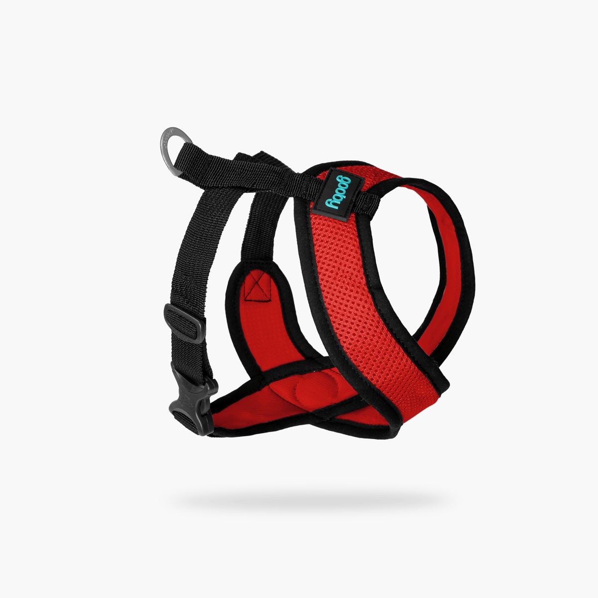 Red Comfort X harness shown at an angled view