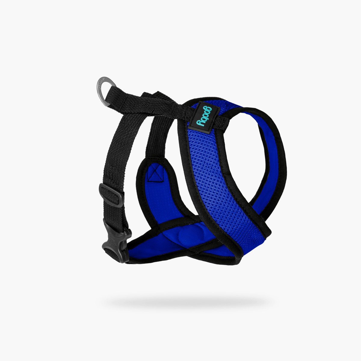 Blue Comfort X harness shown from an angled view