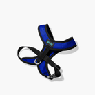Blue Comfort X harness shown at an angle on a white background