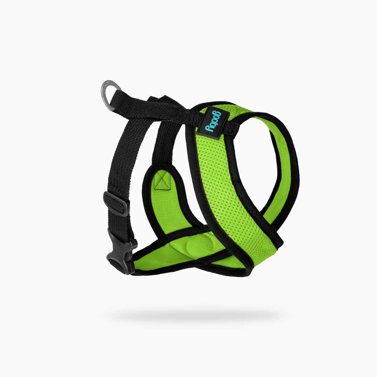 Green Comfort X dog harness shown at an angle on a white background