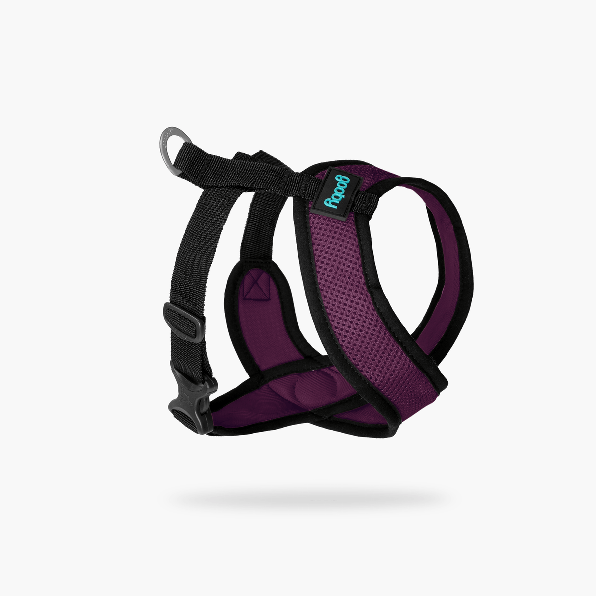 Purple Comfort X harness shown at an angled view