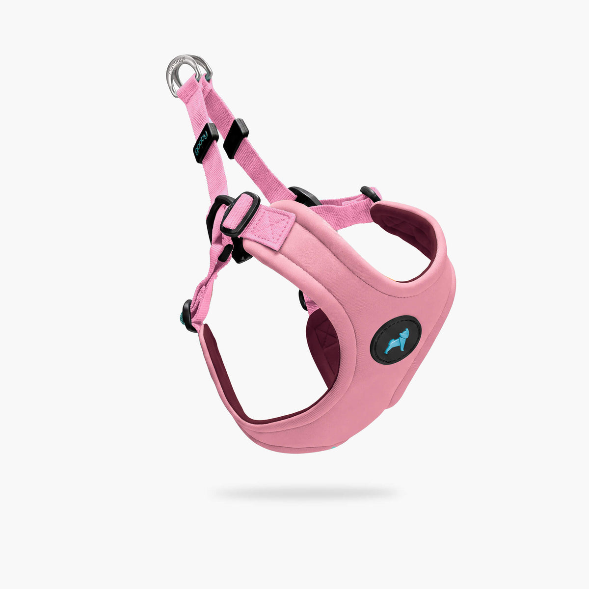 Baby pink Escape Free sport harness with matching leash, shown at an angled view