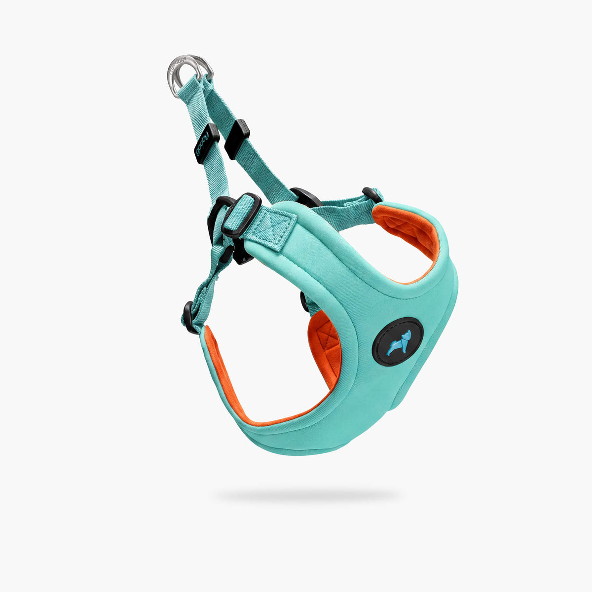 Mint Escape Free sport harness with orange lining, shown at an angle