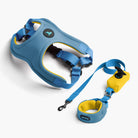 Sky blue Escape Free Sport harness matching set with leash and waste-bag holder