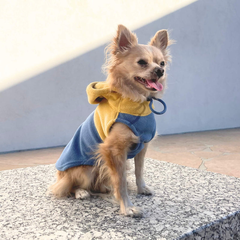 Fleece Vest Hoodie Two Tone