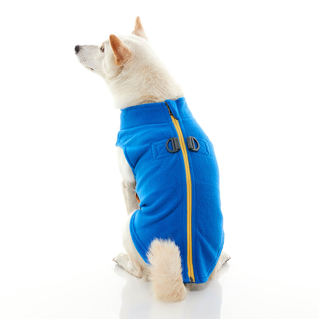 Boys Long Raglan Sleeve Embroidered Dog Fleece Zip-Up Hoodie